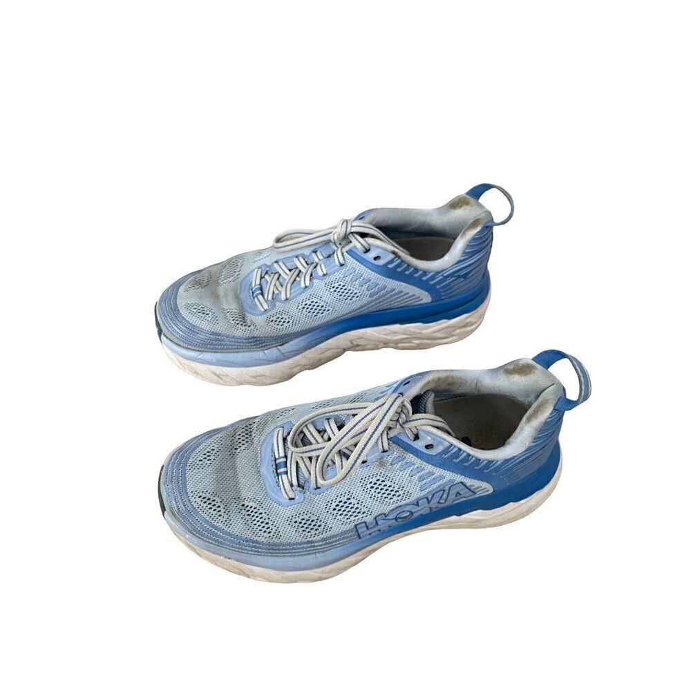 Hoka One One Womens Blue Bondi Comfy Running Lace Up Athletic Shoes Size 6.5